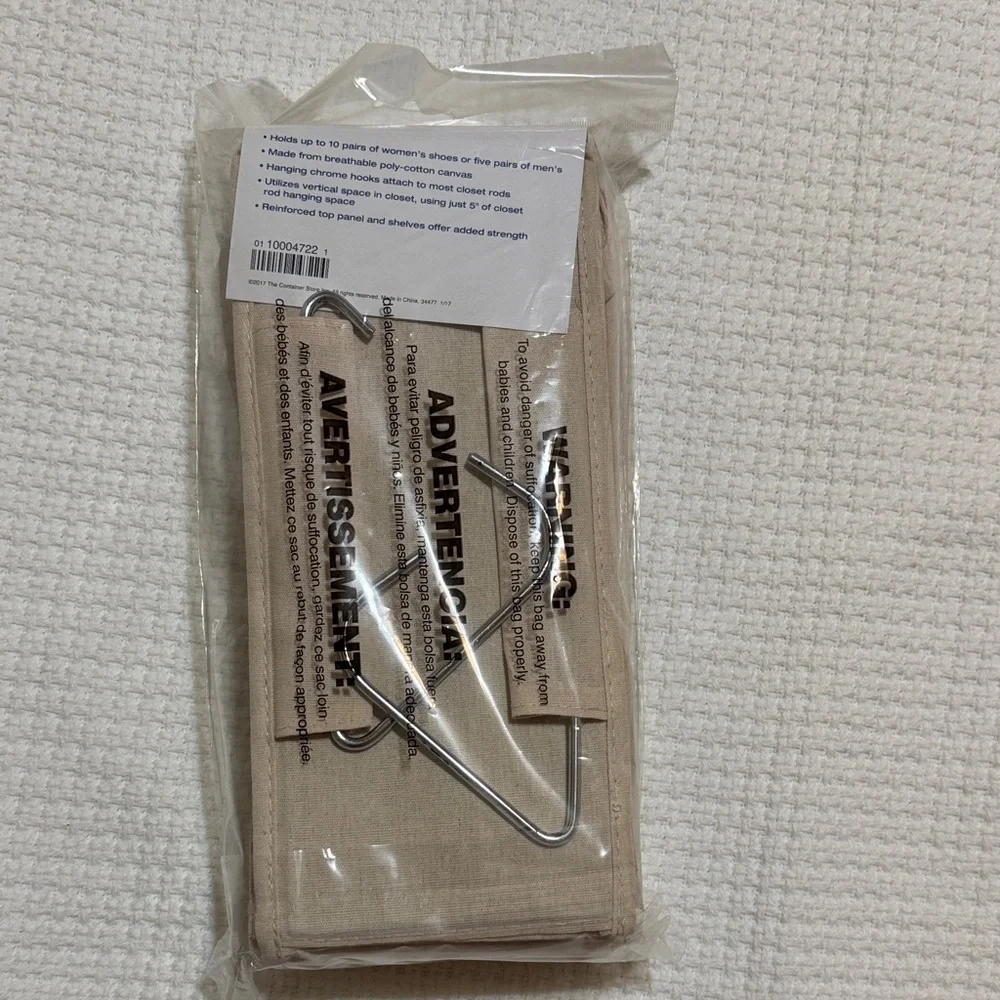 The Container Store Natural Canvas Shoe Organizer
